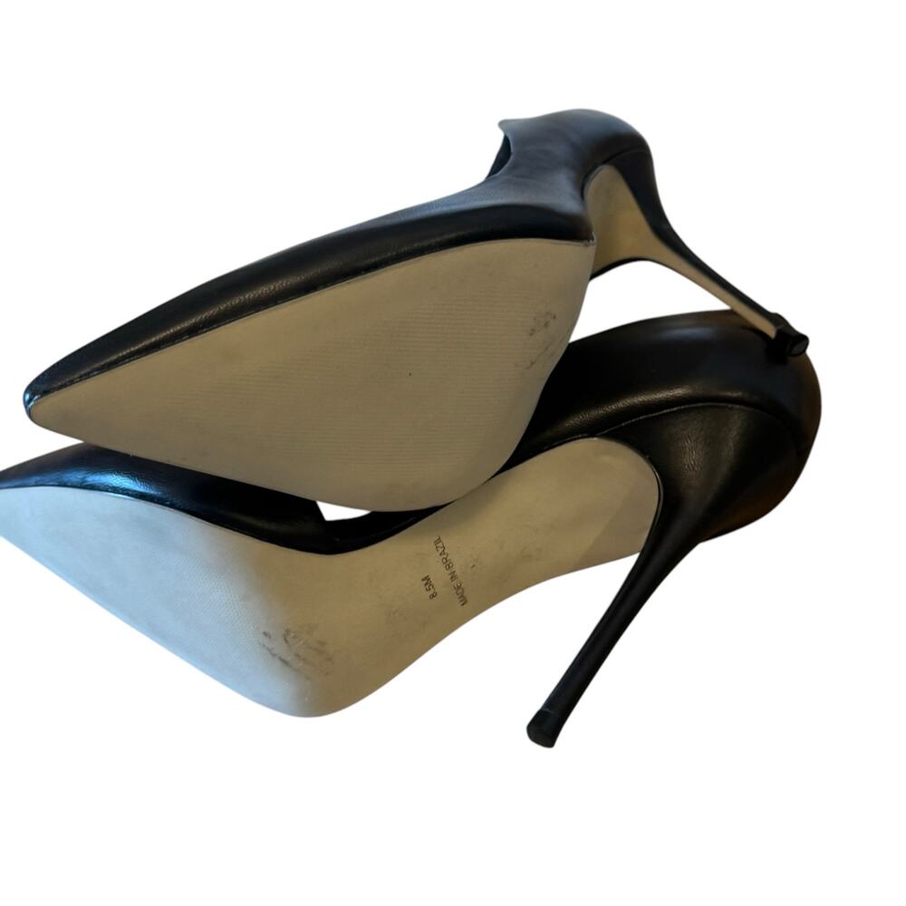 Massimo Matteo Danielle Stiletto Heel Black Leather Women's Heels 8.5M NWB - Picture 4 of 11